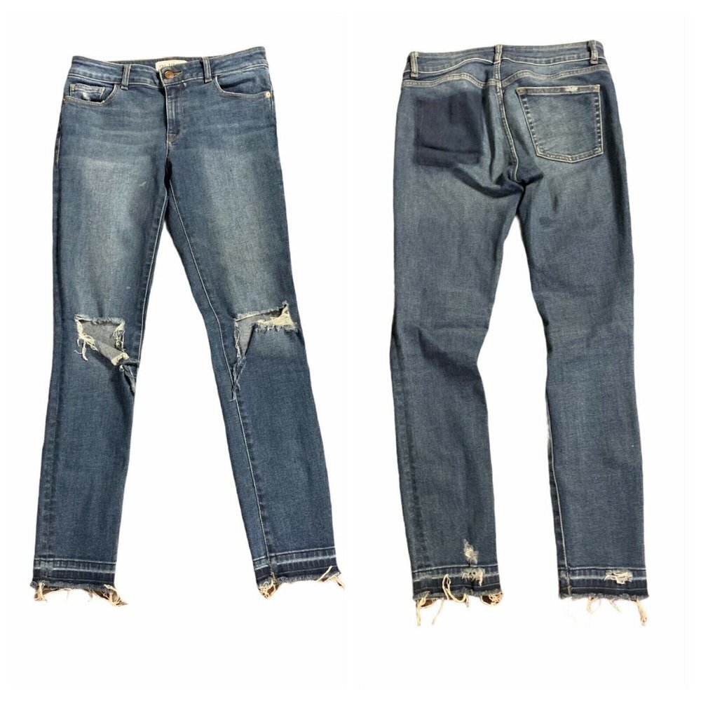 DL1961 Margaux Ankle Skinny Busted Knee Jeans, Size 4/27